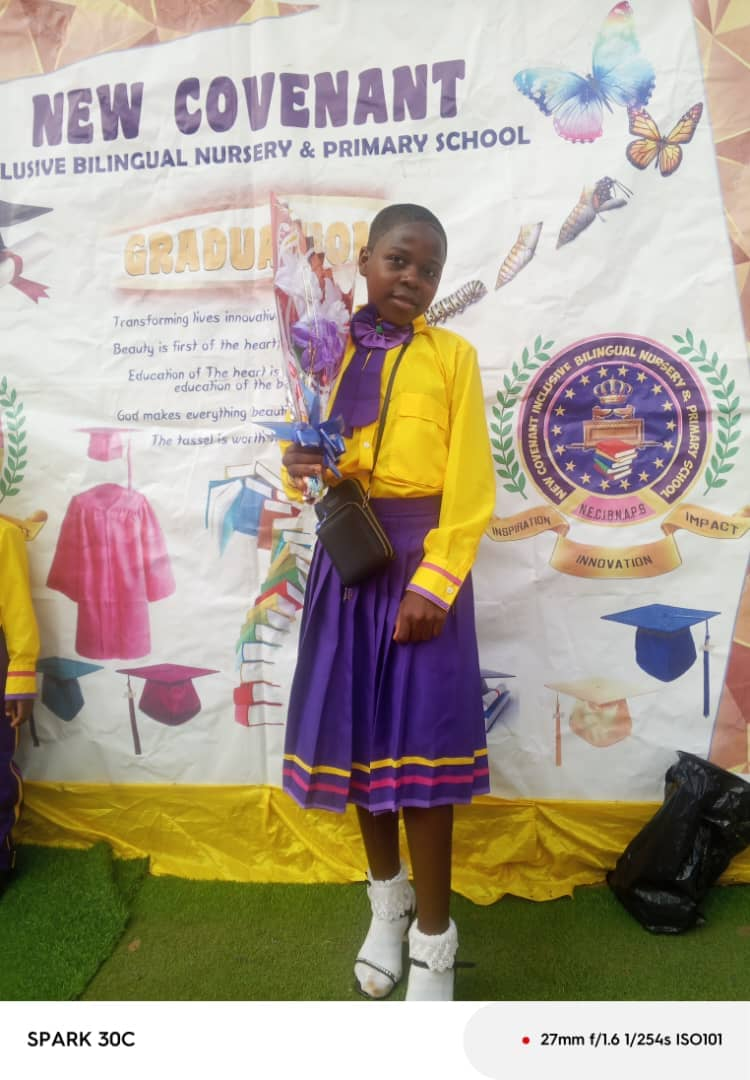A NECIBNAPS graduand at the end of Primary 6